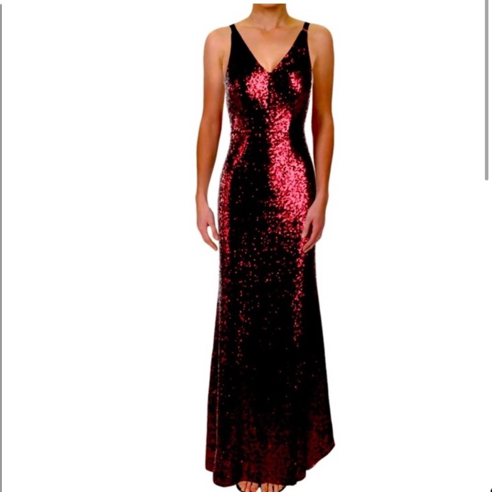 Siren Red sequins long red sleeveless gown ! Time to be a show stopper!